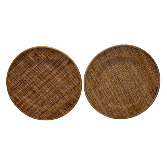 Veranda Pair of Bamboo Charger Platter Natural - Picture 2 of 8
